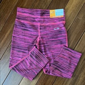 Champion Pink Leggings with Dynamic Striped Design
